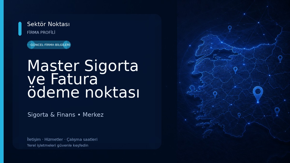 Master Sigorta ve Fatura ödeme noktası Sigorta & Finans